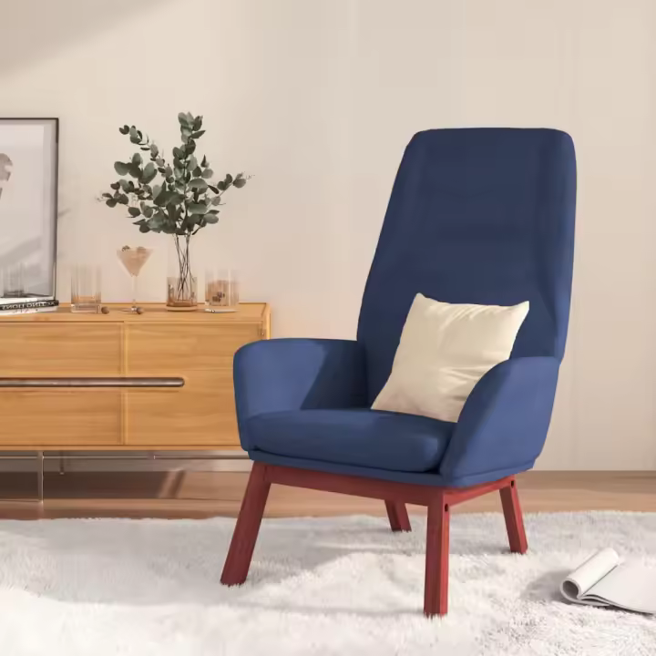 vidaXL Sillón de relax de tela azul - 1