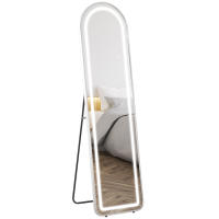 HOMCOM Espejo de Cuerpo Entero con Luces LED 150x40 cm Espejo de Pie o de Pared con Marco de Aleación de Aluminio Iluminación de 3 Colores Función de Memoria y Táctil Inteligente Plata - details 0