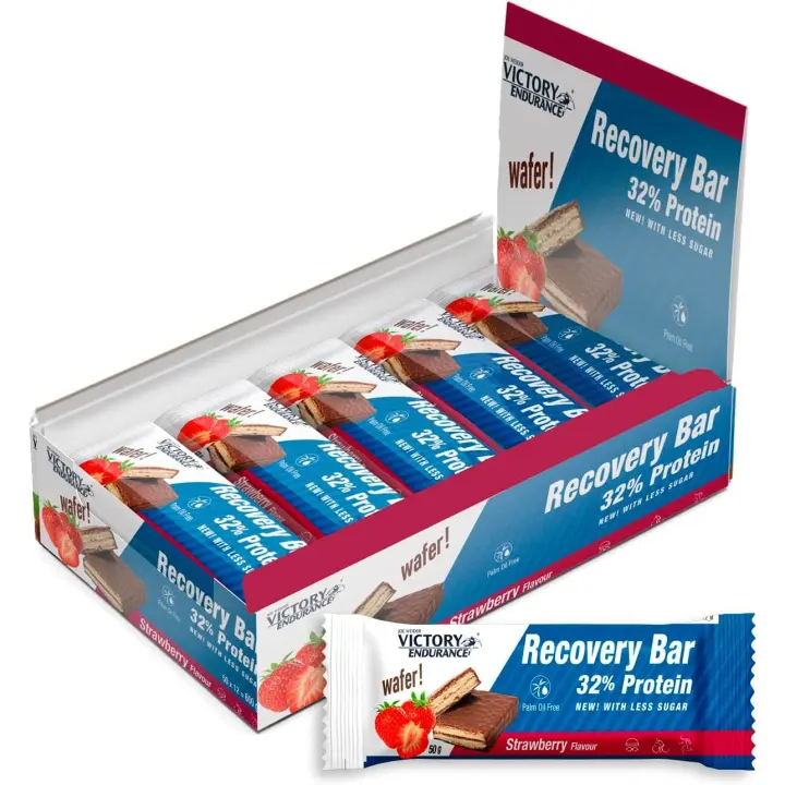 Joe Weider - Victory Endurance - Recovery Bar 32% Protein - 12 x 50 grs - Strawberry - 1
