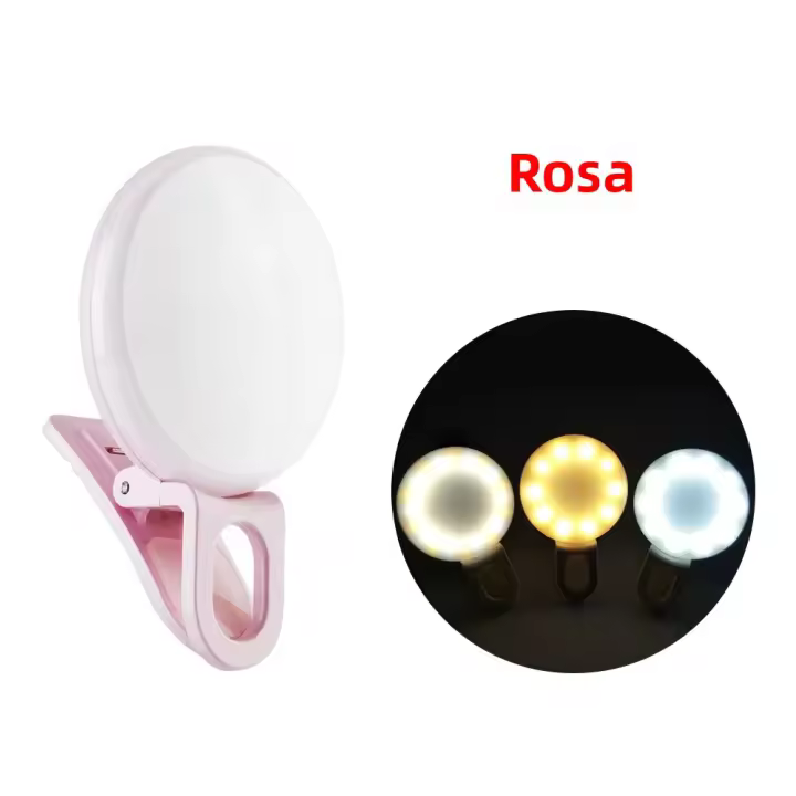 Mini Clip Luz Nocturna Para Móvil Luz Blanca Cálida Linterna De Lectura Nocturna Lente De Cámara Triple Artificio De Autoefilado Belleza - 1