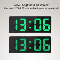 Reloj De Alarma Digital Con Control De Voz Temperatura Modo Nocturno Anti-Disturbios LED Reloj De Mesa Para El Hogar - details 10