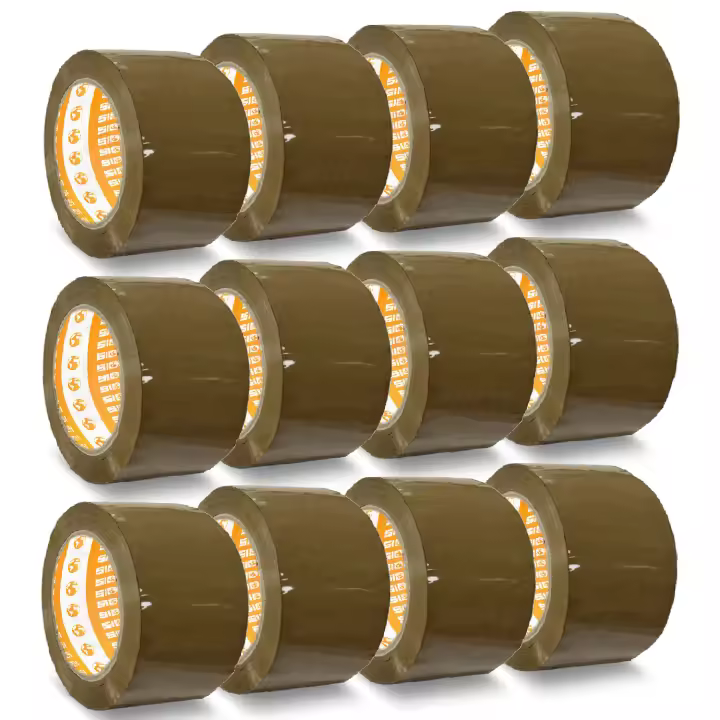 Cinta Embalar, Cinta Adhesiva Marrón, Precinto Embalar, Cinta de Embalar Cajas Mudanza y de Envío, Cinta Embalaje Marron Ancha 36 mm x 120 m - SIDI (12 uds) - 1