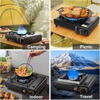 ESTUFA DE GAS  PORTABLE STOVE  portátil  DUAL  funciona con cartuchos  o botella de gas externa  para Camping y Viajes PARA Interiores y exteriores. - details 1