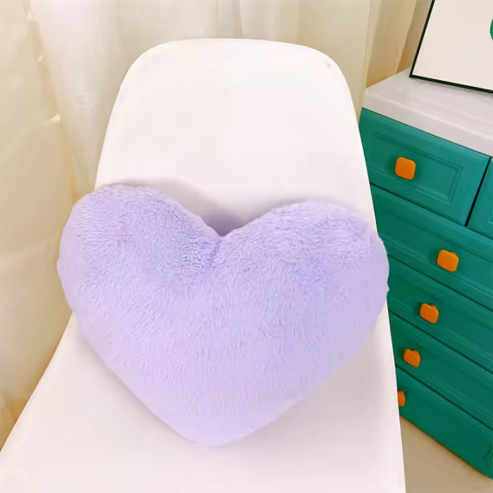Cojín De Forma De Corazón De Peluche De Conejo Falso Para Sofá Decoración De Mesa Cofia Cojín De Silla Relleno De Algodón PP - 1