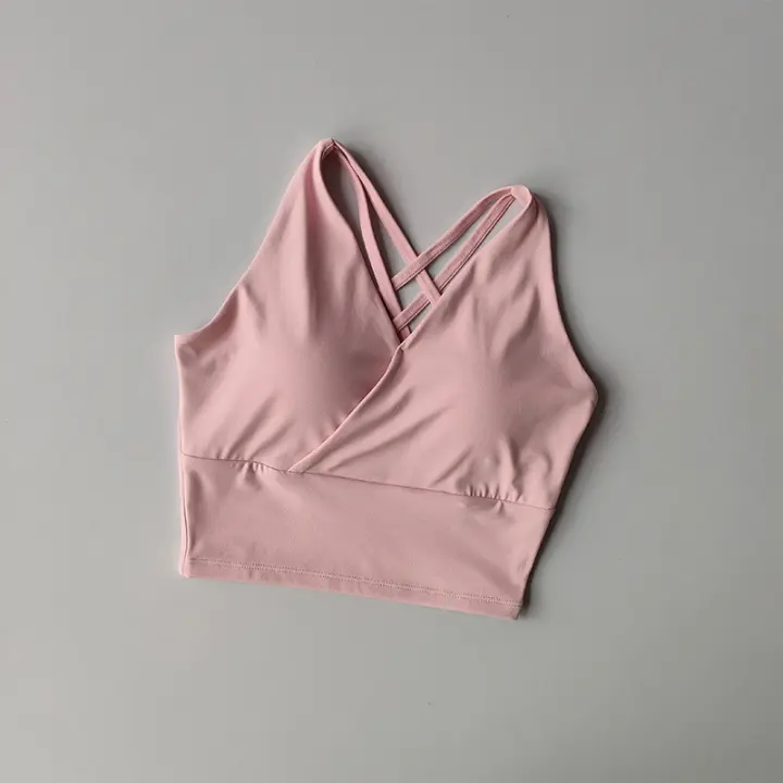 Sudadera Deportiva De Alta Gama Para Mujer Anti-sudor Fitness Top Sin Costuras Yoga Shockproof Crop Top Push up Bras Para Gimnasio Ejercicio - 1