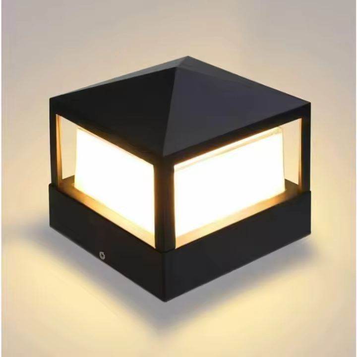Lámpara de poste Lámpara de Puerta de Pilar Lámpara de Columna de Luz al Aire Libre Villa IP65 Impermeable Aluminio Jardín Césped Puerta Valla Luz de entrada, Blanco frío - 1