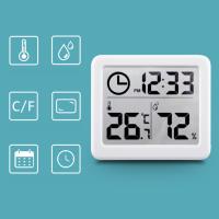 Termómetro Y Higrómetro Digital Ultrafino Para El Hogar Con Pantalla LCD Reloj De Pared Sensor De Temperatura Y Humedad Térmica - details 13