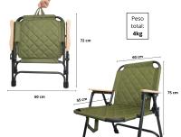 GO ESCAPE Silla Plegable Camping Aluminio y Tela Oxford – Reposabrazos de Madera, 150 kg, Ligera y Portátil con Asa - details 0
