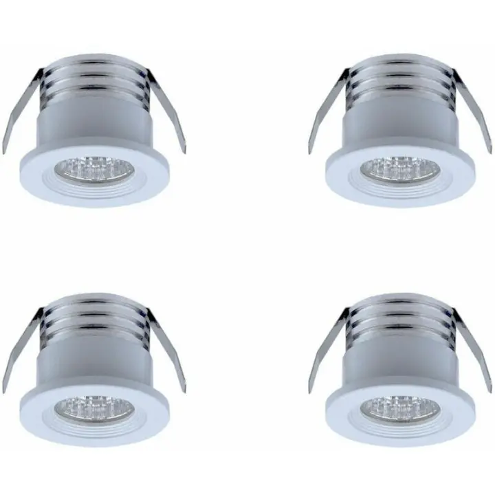 BIT Juego de 4 mini Focos LED empotables, 3 W, Blanco - 1