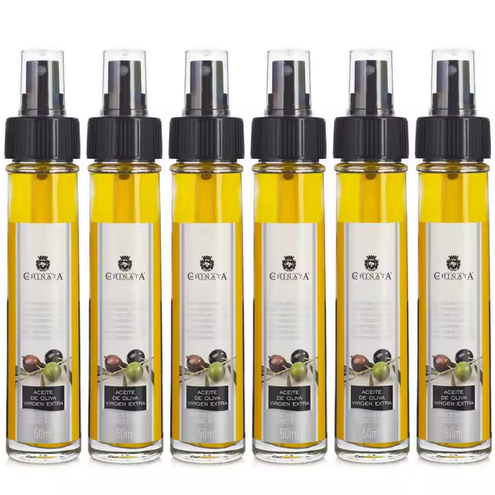 La Chinata - Pack 6 x Aceite de Oliva Virgen Extra (Spray - 6 x 50 ml) - Botella de Cristal - 1