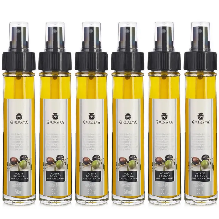 La Chinata - Pack 6 x Aceite de Oliva Virgen Extra (Spray - 6 x 50 ml) - Botella de Cristal - 1