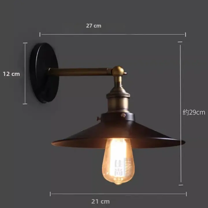 Lámpara De Pared Vintage Con Interruptor Base E27 Industrial AC90-260V Luz De Pared Retro Ajustable Para Iluminación Interior De Loft Y Dormitorio - 1