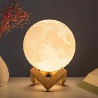 Lámpara De Luna LED 8cm Luz Nocturna Con Base Regalo Para Niños Decoración Para Dormitorio Luz De Noche Con Estrellas - details 0