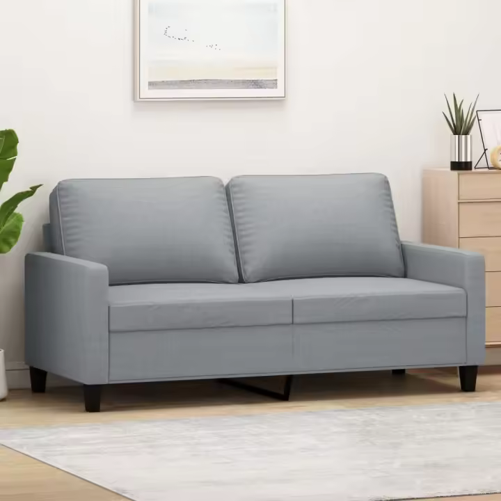 vidaXL Sofá de 2 plazas de tela gris claro 140 cm - 1