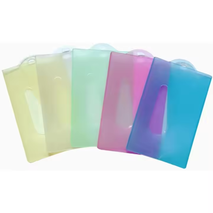 portatarjetas de plástico, tarjeta de identificación, etiqueta de identificación con nombre de color, para tarjetas de identificación de estudiante, exposiciones comerciales, tarjetas de presentación, tarjetas de autobús - 1