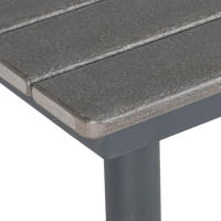 Mesa de Jardín Mesa de Comedor 4 Personas Agujero para Sombrilla Mesa de Patio Base de Listones HDPE Gris Oscuro 90x90x75cm - details 3