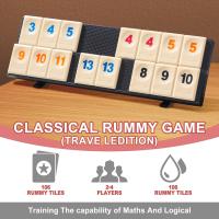 Juego De Rummy Cubes Con 4 Estantes Juego De Mesa Clásico Para Familia Juego De Viaje Portátil Con Estuche Incluido 106 Piezas - details 3