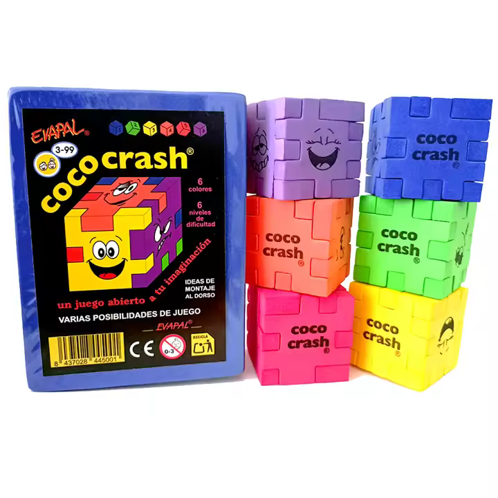 COCOCRASH - Set de 6 Puzzles Cubo de Goma EVA, 6 Niveles de Dificultad, Juego de Ingenio y Desafío Mental - 1
