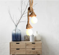 Lámpara Colgante De Hemp Rope Vintage Retro E27 AC 85-265V Decoración Industrial Para Hogar Restaurante Lámpara Edison Hanglamp - details 7