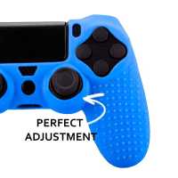Ociodual Funda de Silicona Compatible Con Mando PS4/Slim/PRO Azul Carcasa Cubierta Anti Caídas Golpes Goma Flexible Suave - details 4
