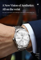 Reloj Mecánico Automático Para Hombre OLEVS Con Calendario Y Semana Acero Inoxidable Resistente Al Agua Luminoso Dial Digital - details 5
