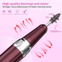 Nueva Máquina De Uñas Eléctrica Recargable 35000RPM Profesional Para Manicura Y Gel Polishing Con Corte De Molienda Accesorios Incluidos - details 2