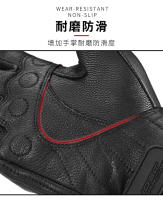 Guantes De Motocicleta Para Hombre Cuero Genuino Táctil Motocross Guantes De Carreras Negros Adecuados Para Todas Las Estaciones - details 31