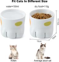 Cuenco levantado del gato (1x150ml), cuenco de cerámica del gato, comida formada pata ortopédica/cuenco del agua - details 0