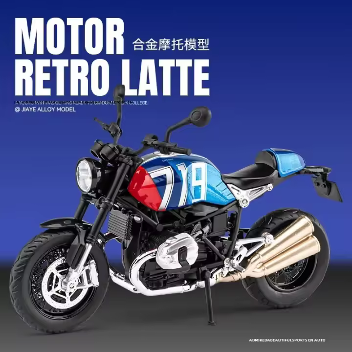 Modelo De Motocicleta De Aleación Simulación 1:12 Bao Ma Latte Juguete Para Niños Decoración De Obsequio De Metal Sin Batería Para Adolescentes Mayores De 14 Años - 1