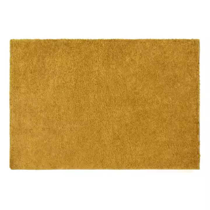 Vente-unique - Alfombra shaggy de pelo largo - 200 x 300 cm - Amarillo mostaza - MILINIO - 1
