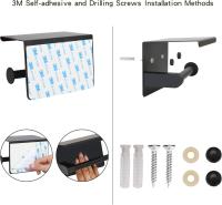 Soporte de papel higiénico adhesivo con estante Soporte de rollo de papel higiénico montado en la pared sin perforación Acero inoxidable SUS 304 para inodoro WC - details 2