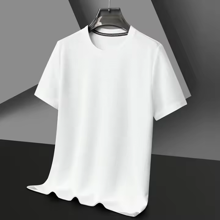 Camiseta De Hombre Verano Nueva Cuello Redondo Manga Corta Transpirable Y Cómoda Para Ropa Casual Tejido De Poliéster Estilo Casual - 1