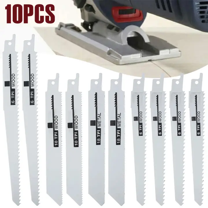 Juego De 10 Hojas De Sábanas Reciprocantes Resistentes Al Desgaste Para Cortar Madera Plástico PVC Tubo Herramientas Rápidas Y Eficientes Para Jardinería Y Bricolaje - 1