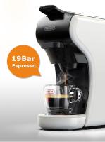 HiBREW Cafetera de cápsulas H1A, cafetera multicápsulas 4 en 1, compatible con cápsulas DG/Nes/ESE/café molido, Parada automática, Modos de café caliente y frío, Espresso perfecto, Blanco - details 11