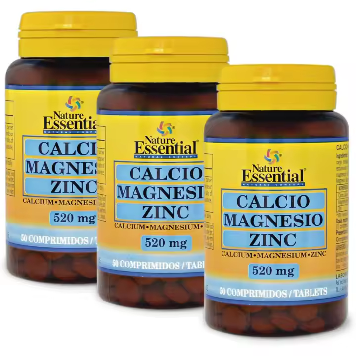 NATURE ESSENTIAL CALCIO MAGNESIO ZINC 50 COMPRIMIDOS PACK 3 UNIDADES - 1
