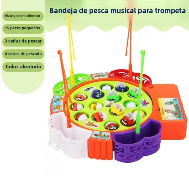 Juguete De Pesca Magnético Con Música Y Movimiento Rotatorio Para Niños Regalo De Navidad Juego Deportivo Para Fiestas - 1
