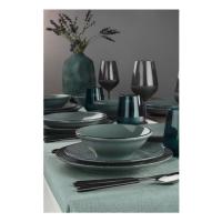 MAXHOME-Vajilla 12pc azul Salvora loza, 4 llanos 27cm, 4 hondos 23cm, 4 postre 19cm SANTA CLARA - details 3