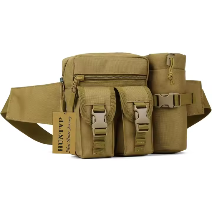 Riñonera táctica con Bolsa para botella de Agua, riñonera para pasar al perro, Correr, senderismo, Viajes al Aire Libre. - 1