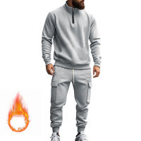 Conjunto Deportivo Casual Para Hombres Verano Otoño Invierno Con Cierre De Cremallera Y Veludo Tejido De Poliéster Talla S a XXXL - details 126