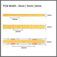 Tira De LED COB Flexible DC 5V/12V USB 400 LEDs/M 5mm Luz Blanca/Azul Hielo/Neutra/Cálida Para Iluminación De Noche Y Retroiluminación De TV - details 2