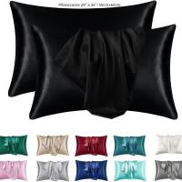 2pcs Fundas De Almohada De Satén Seda Para Cabello Y Piel Coral Tamaño Estándar Super Suaves Fundas De Almohada Poliéster Sin Estampado Proveniente De Mainland China - details 0