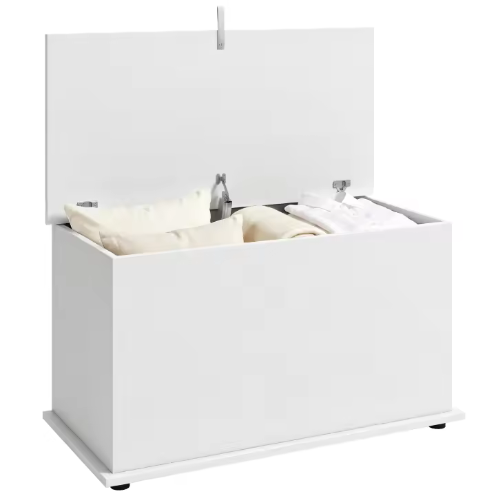 HOMCOM Baúl de Almacenaje 102L, Banco de Almacenaje, Banco Zapatero con Bisagra de Seguridad, Estilo Moderno, para Pasillo, Dormitorio, Recibidor, Salón, 80x40x45 cm - 1