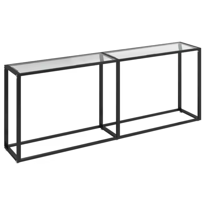 Vidaxl Mesa Consola Vidrio 200x35x75,5 Cm Transparente, Negro, Mármol Blanco y Más - Sofisticada Mesa Consola para el Hogar - 1