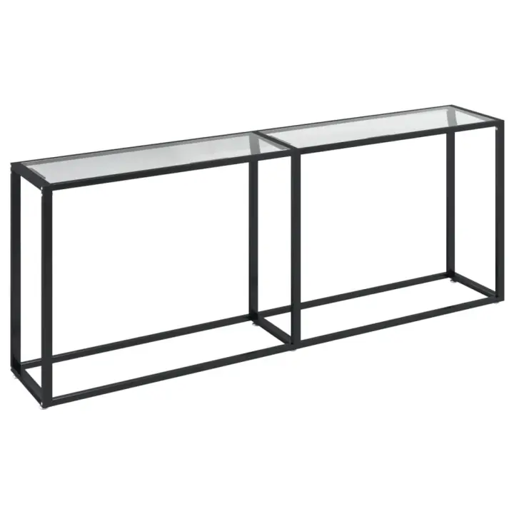 Vidaxl Mesa Consola Vidrio 200x35x75,5 Cm Transparente, Negro, Mármol Blanco y Más - Sofisticada Mesa Consola para el Hogar - 1