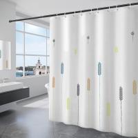 Poliéster Impermeable Cortina Bañera con 12 Ganchos para Ducha y Baño 180x200CM - details 1