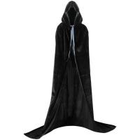 Capa Negra with Caucha, Disfraz Vampiro, Largo Capa Halloween para Cosplay de Bruja Mago, Capa Disfraz Niño Adult para Carnaval Fiesta Disfraces - details 0