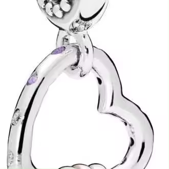 Charm de corazones de amor en oro rosa y plata compatible con pulseras Pandora Moments, regalo para niñas, mujeres, novias, esposas, familias, tías, hijas, día de la madre, amantes, San Valentín, cumpleaños - 1