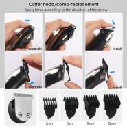 NAVANINO Cortapelos Recortadora de Barba para Hombres de Cabello Nariz Corporal Todo en 1 Kit de Aseo USB Recargable, Negro - details 11