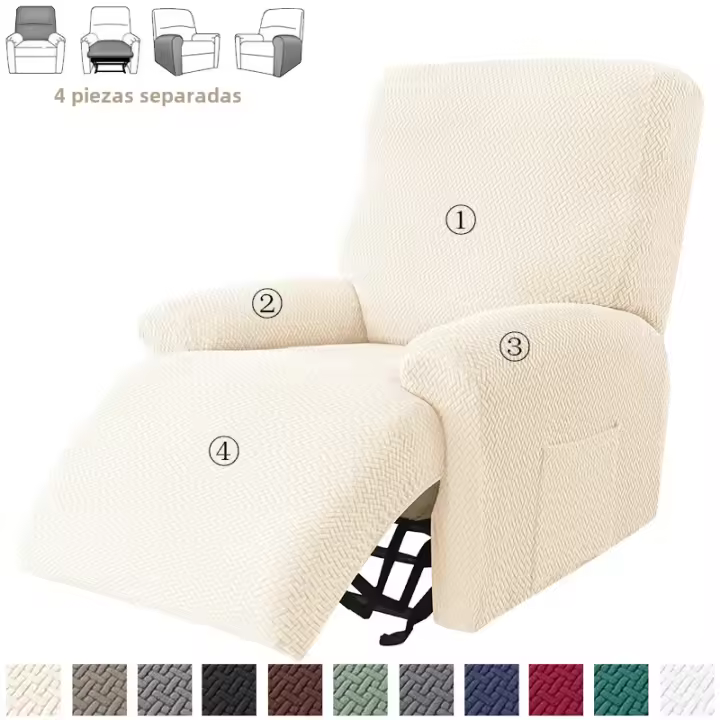 Fundas elásticas de Jacquard para sofá reclinable, cubierta antideslizante para sillón dividido, sala de estar - 1