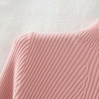Suéter De Mujer Con Volantes Y Cuello Bajo Largo Manga Larga Tejido Básico Solido Rayado Para Otoño Invierno Top Casual - details 36